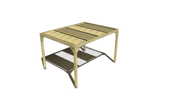 Pergola bois • 4m x 3m • indépendante • sens profondeur • lames orientables bioclimatiques incluses • livraison comprise