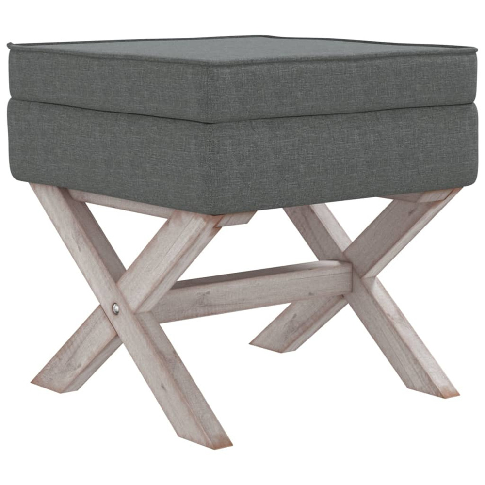 Tabouret de rangement gris foncé 45x45x49 cm tissu