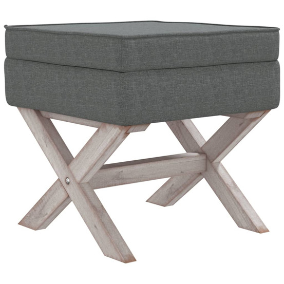 Tabouret de rangement gris foncé 45x45x49 cm tissu