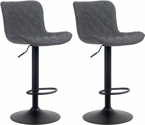 Lot de 2 tabourets de bar emma tissu