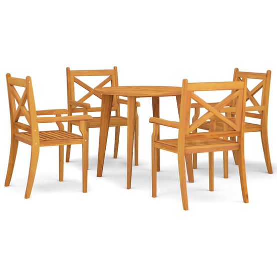 Ensemble à manger de jardin 5 pcs bois d'acacia solide