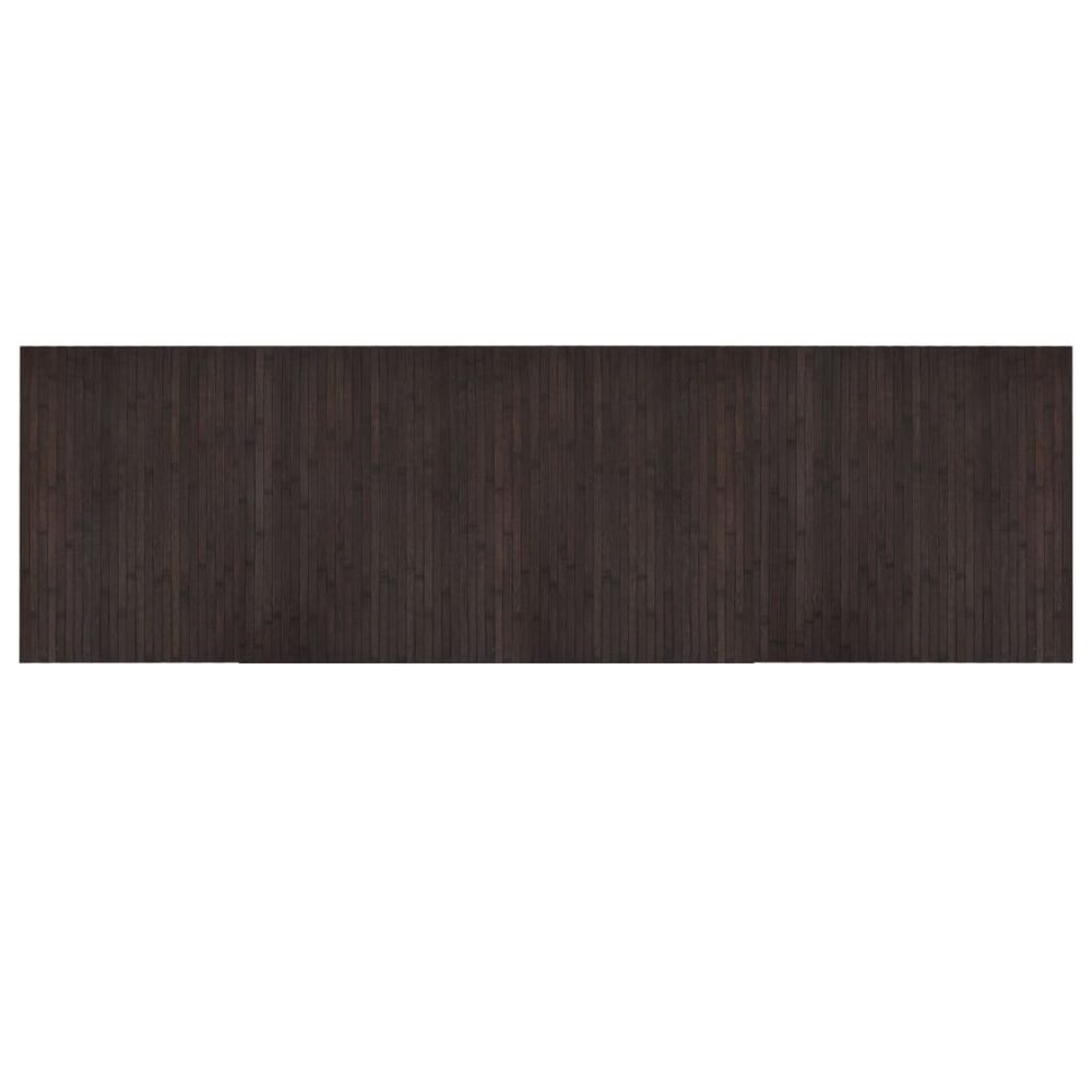 Tapis rectangulaire marron foncé 60x200 cm bambou