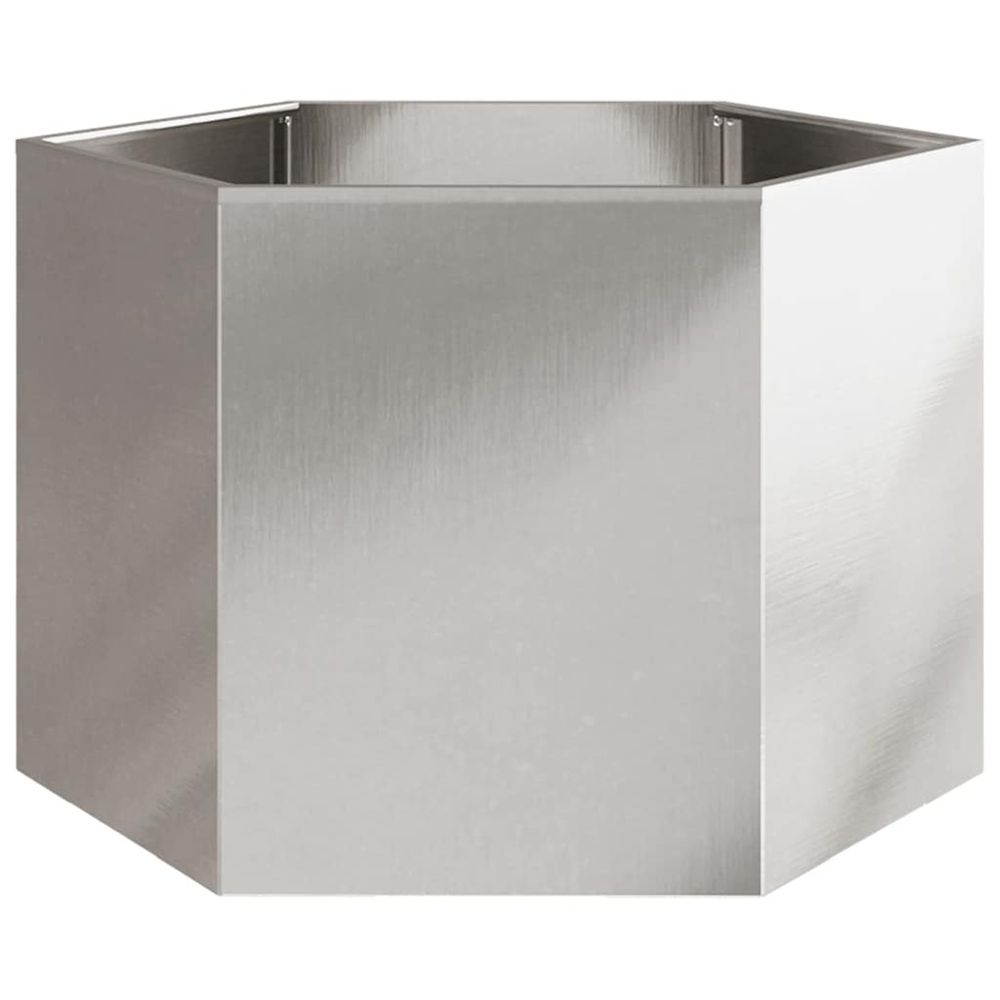 Jardinière d'extérieur hexagone 69x60x45 cm acier inoxydable