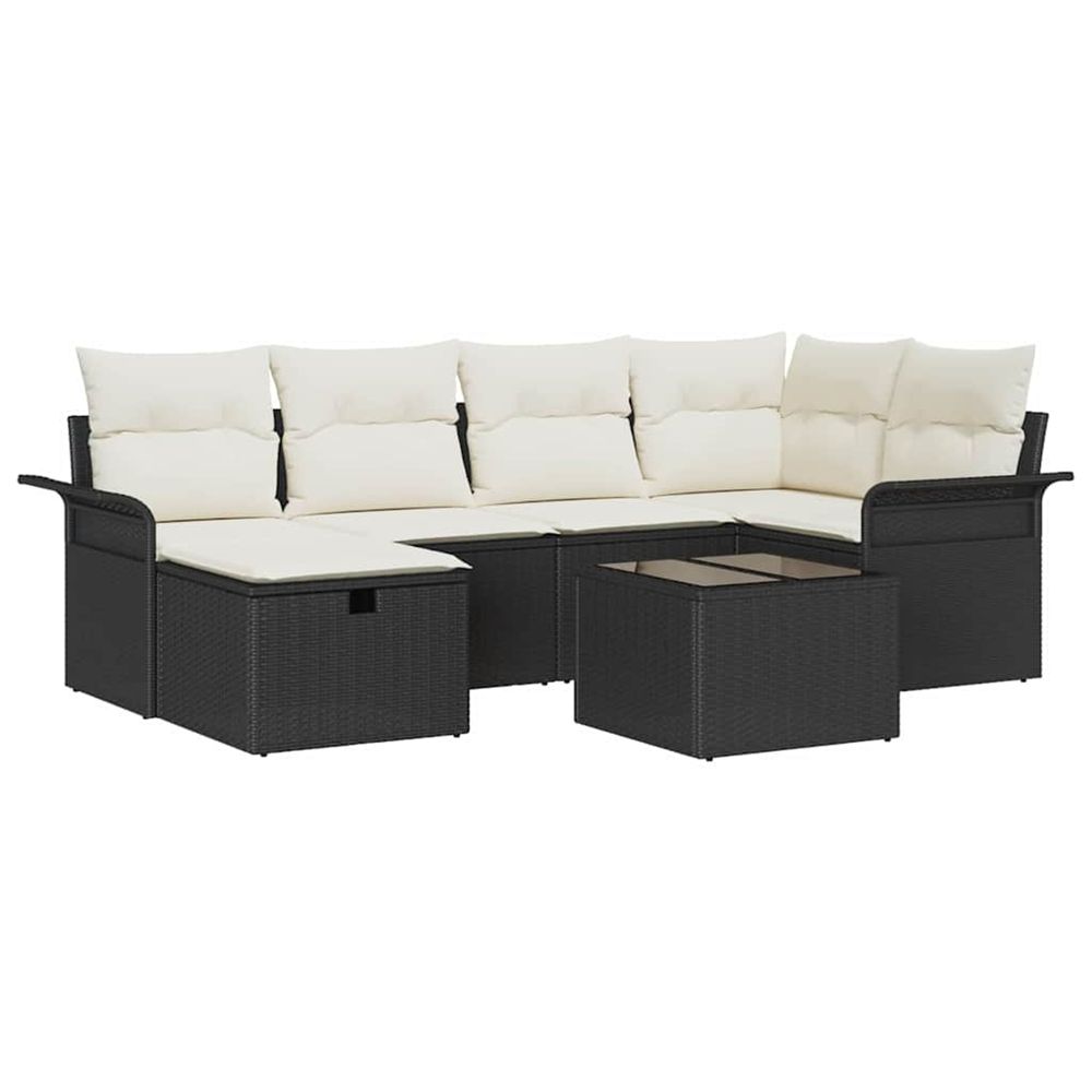 Ensemble de canapé de jardin 7 pc poly rotin