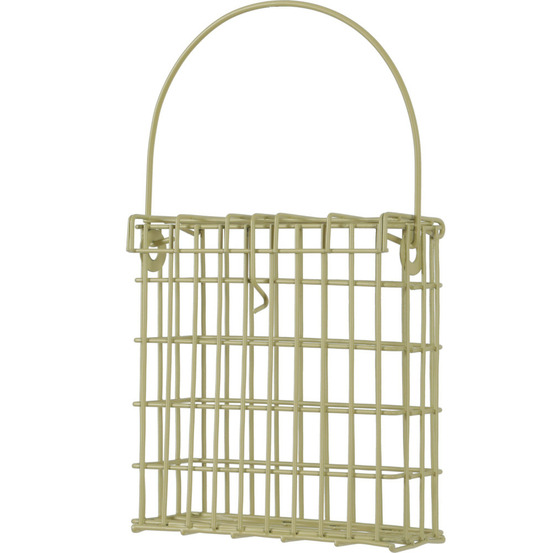 Support pour pain de graisse en métal vert lichen pour oiseaux