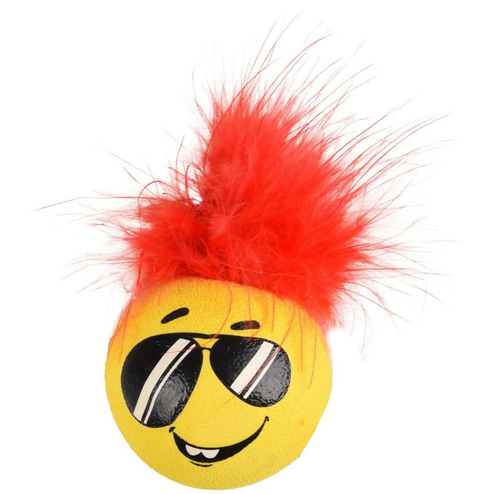 1 balle holly avec plume ø 4.2 cm couleur aléatoire jouet pour chat.