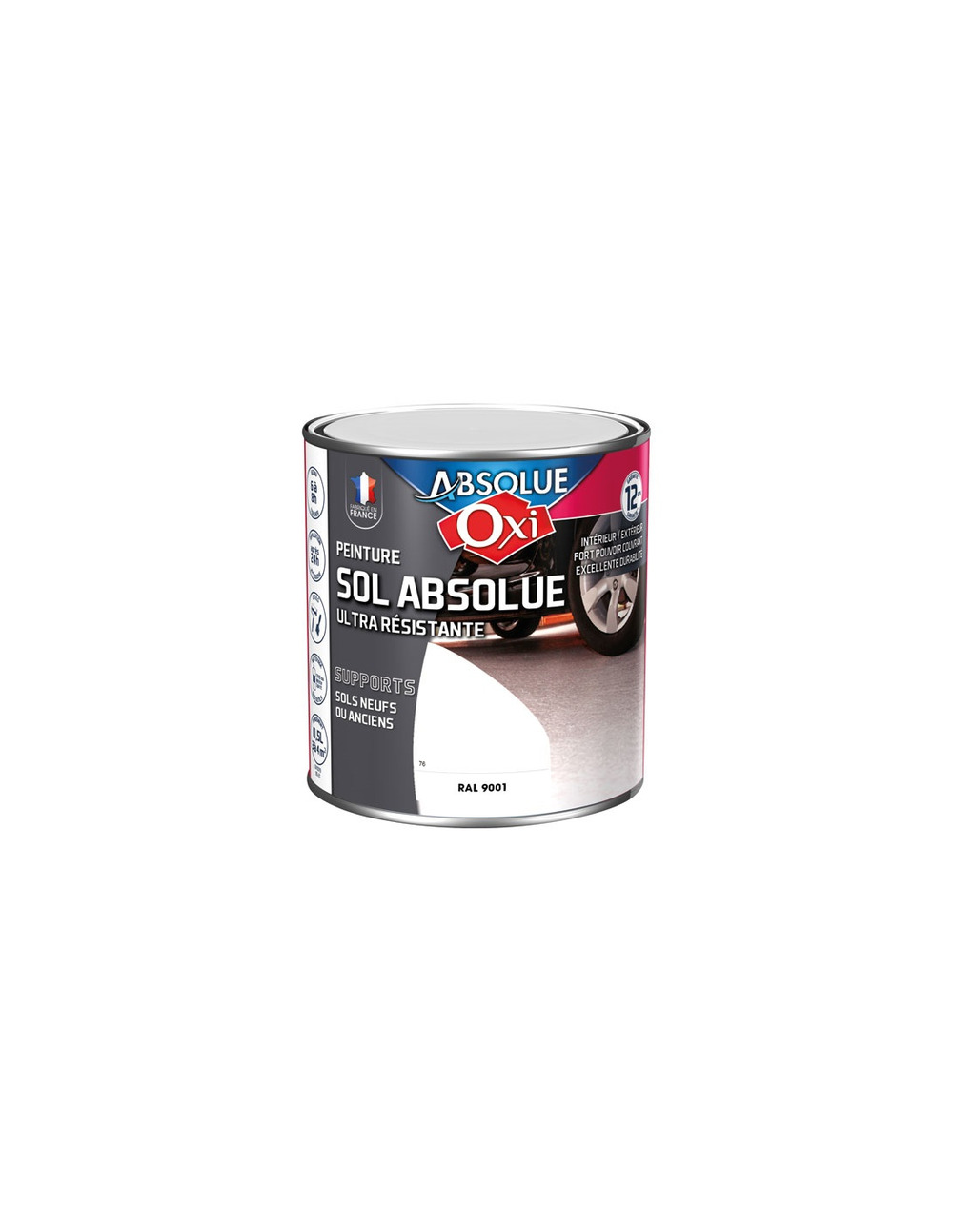 Sol absolue 0.5l blanc crème ral 9001 - oxi