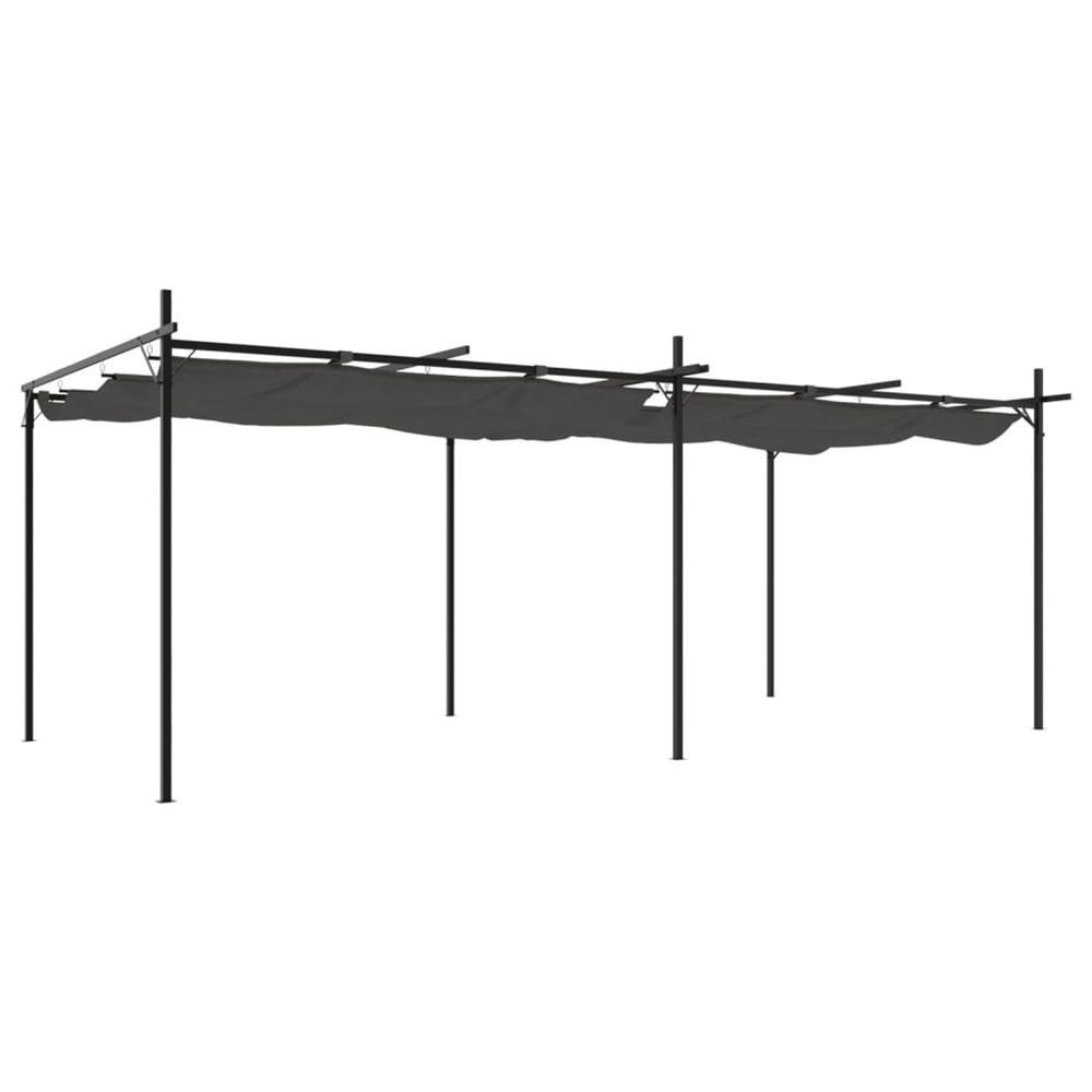 Pergola avec toit rétractable anthracite 589x292x230 cm