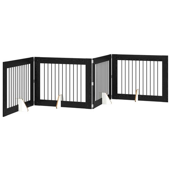 Porte de chien pliable avec supports 4 pc chêne noir 401 cm
