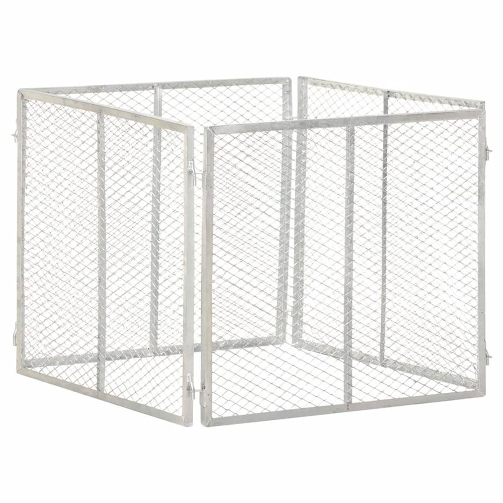 Composteur de jardin 85x85x70 cm fer galvanisé