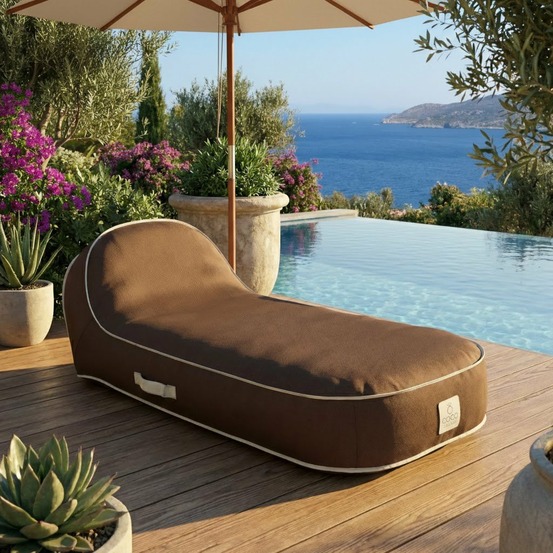Transat gonflable palma collection moka - chocolat