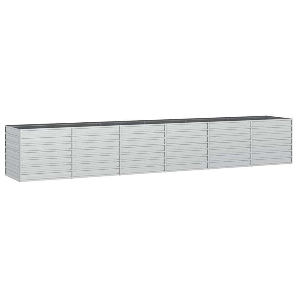 Lit surélevé de jardin 480x80x77 cm acier galvanisé argenté
