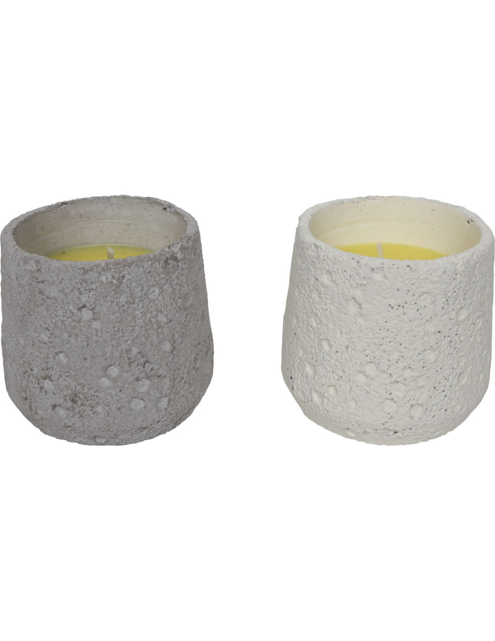 Bougie à la citronnelle terracotta tenerife gm x1 gris/blanc - luance