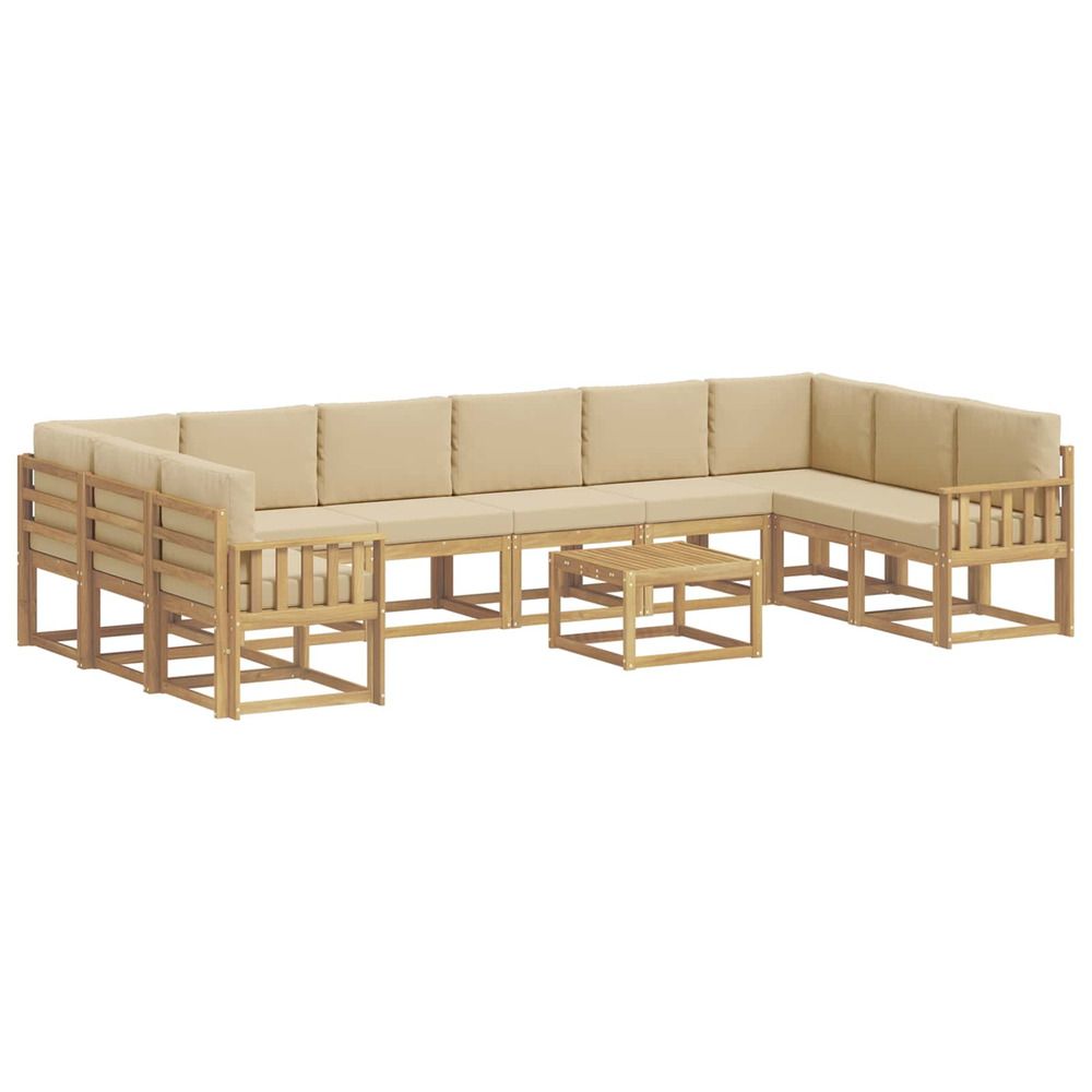 Ensemble de canapés d'extérieur 11 pc blanc et beige