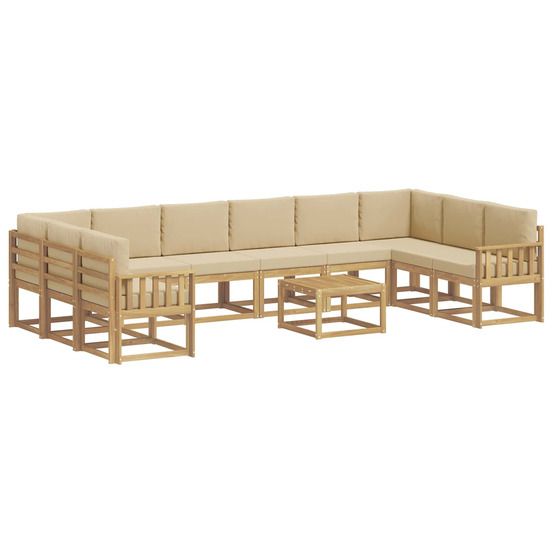 Ensemble de canapés d'extérieur 11 pc blanc et beige