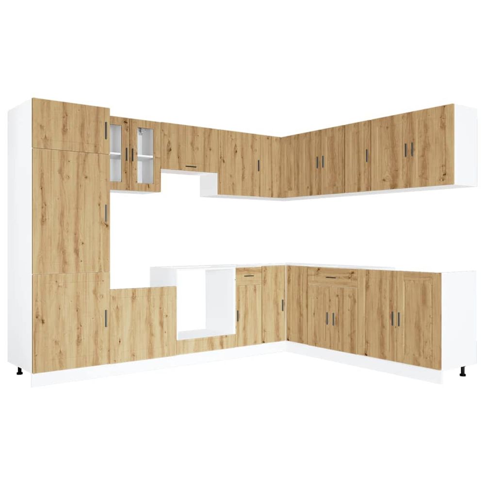 Ensemble d'armoires de cuisine 14 pcs porto bois d'ingénierie