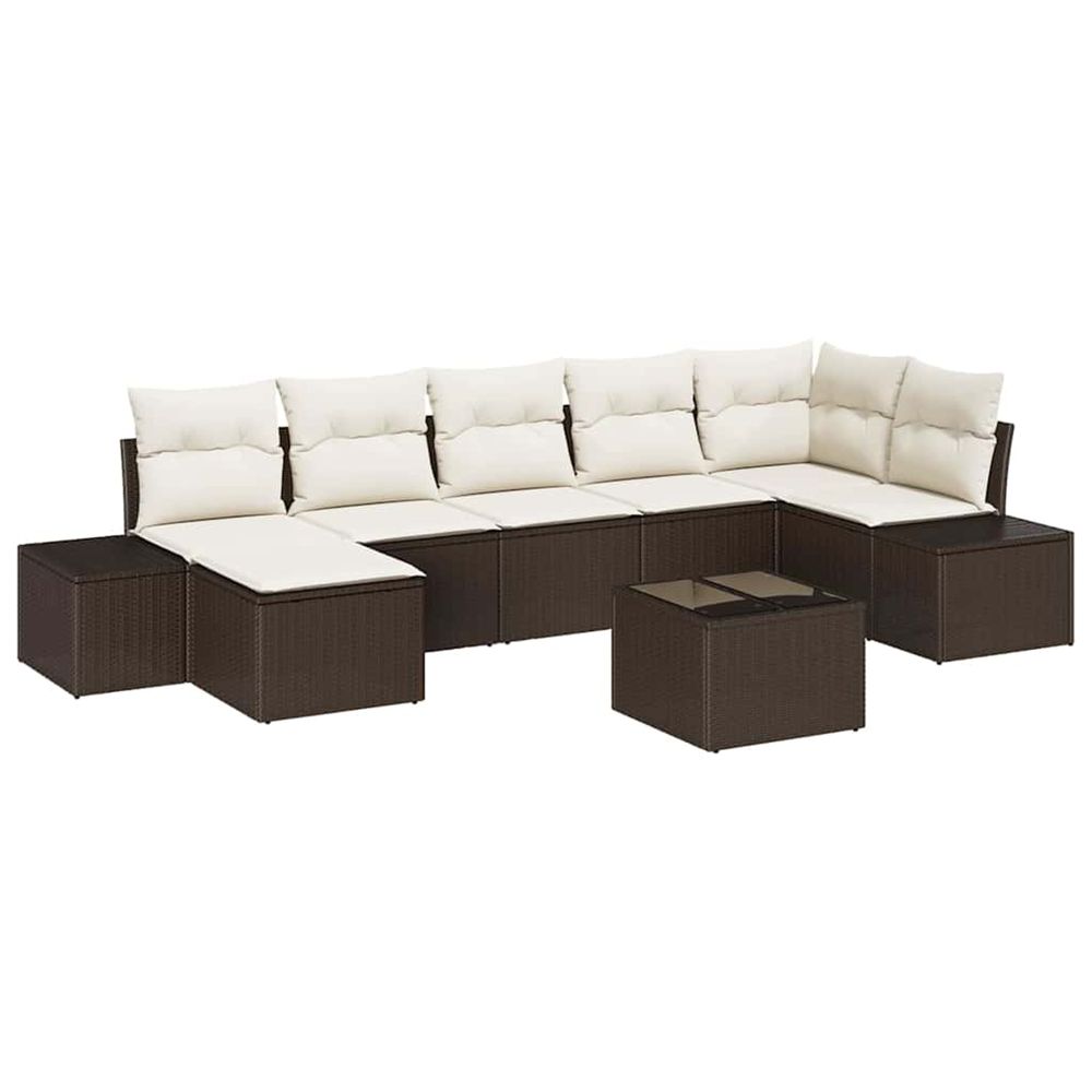 Ensemble de canapé de jardin 7 pc marron polyrotin