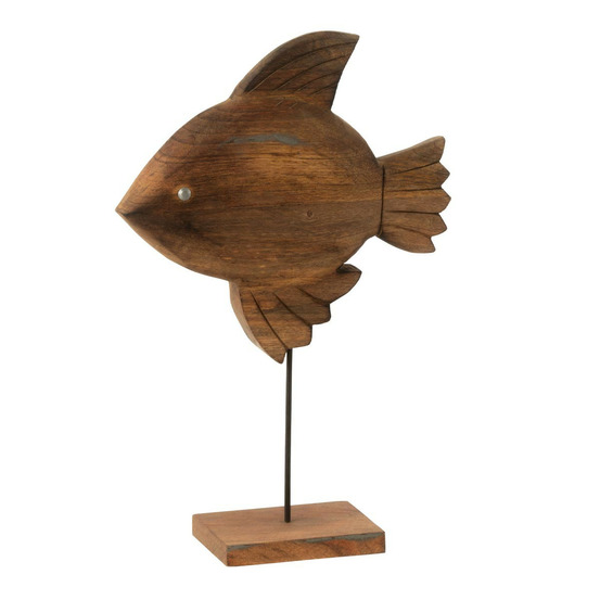 Statuette poisson sur pied en bois