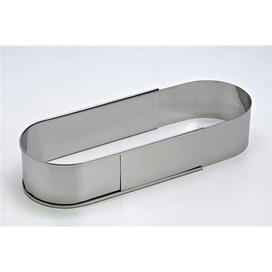 Cadre à pâtisserie ovale en inox extensible 27 à 40 cm - 6011-1