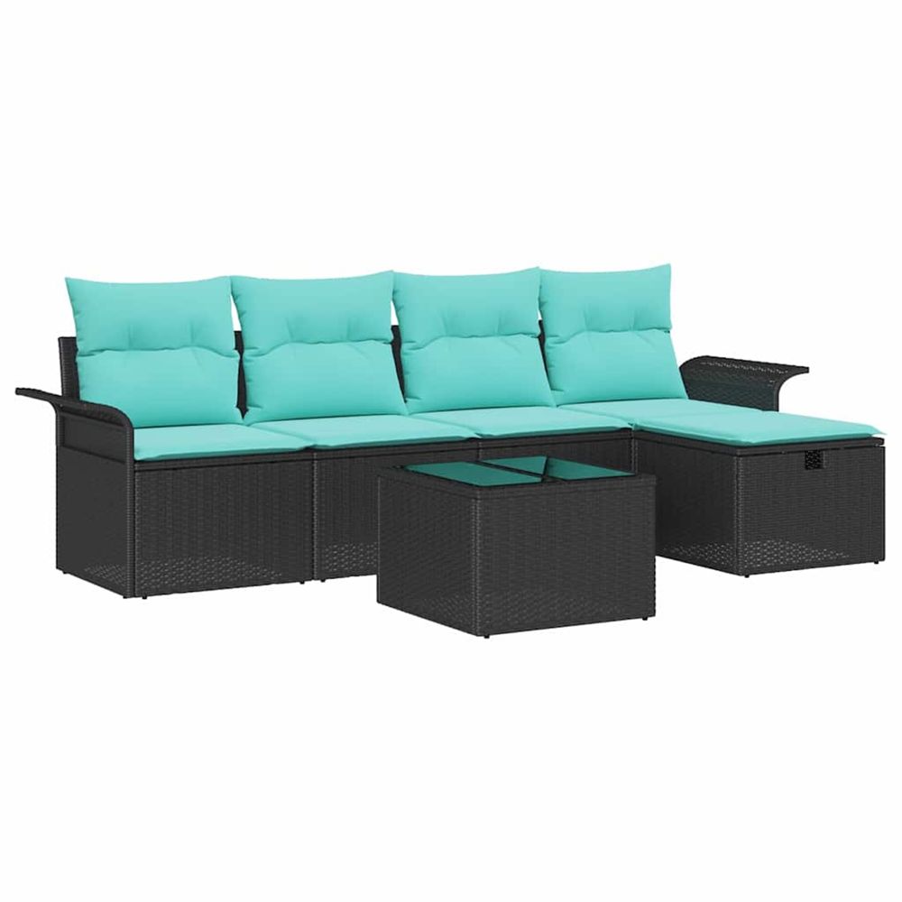 Ensemble de canapé de jardin 6 pc poly rotin