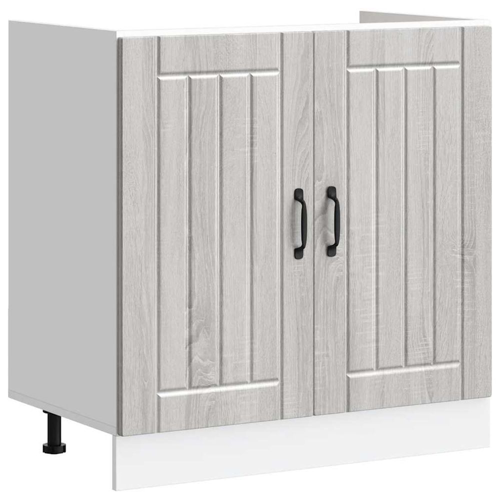 Meuble de base de lavabo lucca sonoma gris bois d'ingénierie