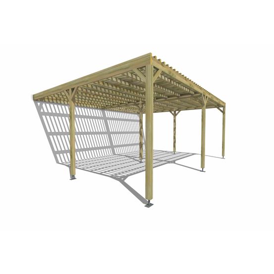 Pergola bois • 6m x 5m • adossée • sens largeur • lattage bois • livraison comprise