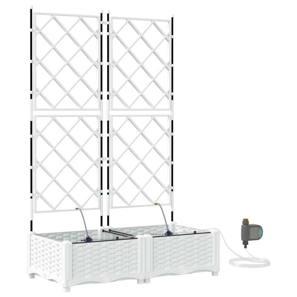Cache-pot de jardin 2 pc blanc 80 x 40 x 126 cm pp