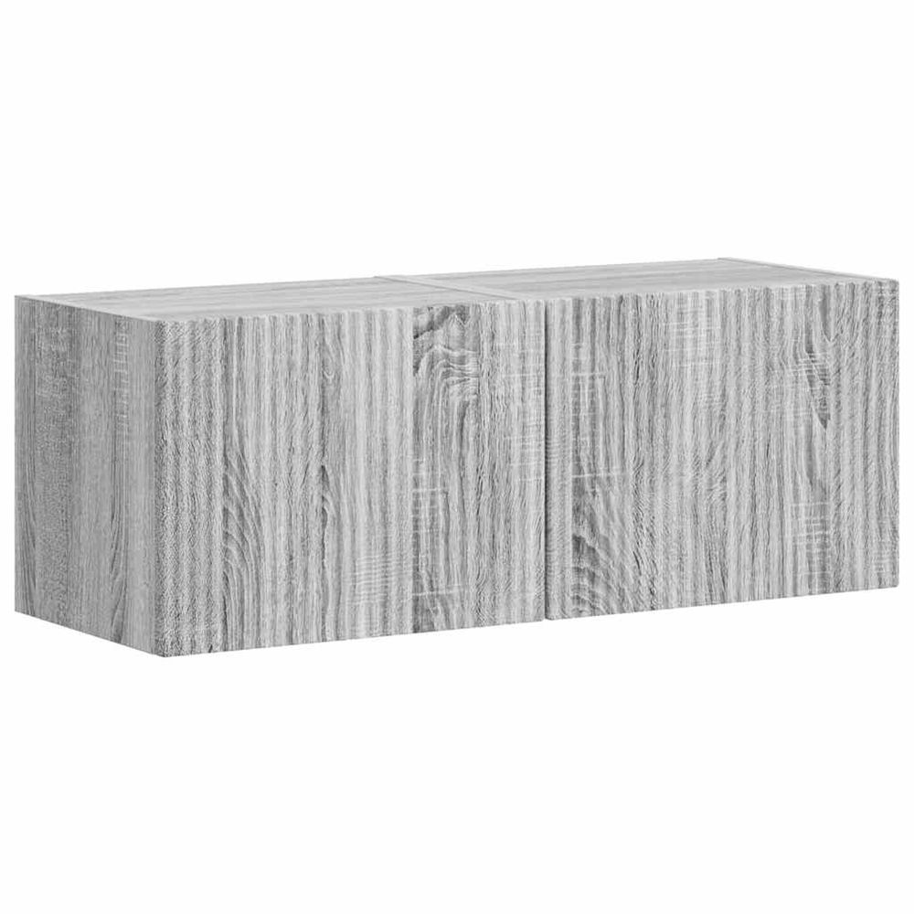 Meuble tv mural 2 pc gris sonoma bois d'ingénierie
