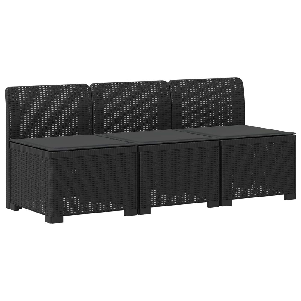 Canapé de jardin 3 places avec coussins look rattan 3 place pp