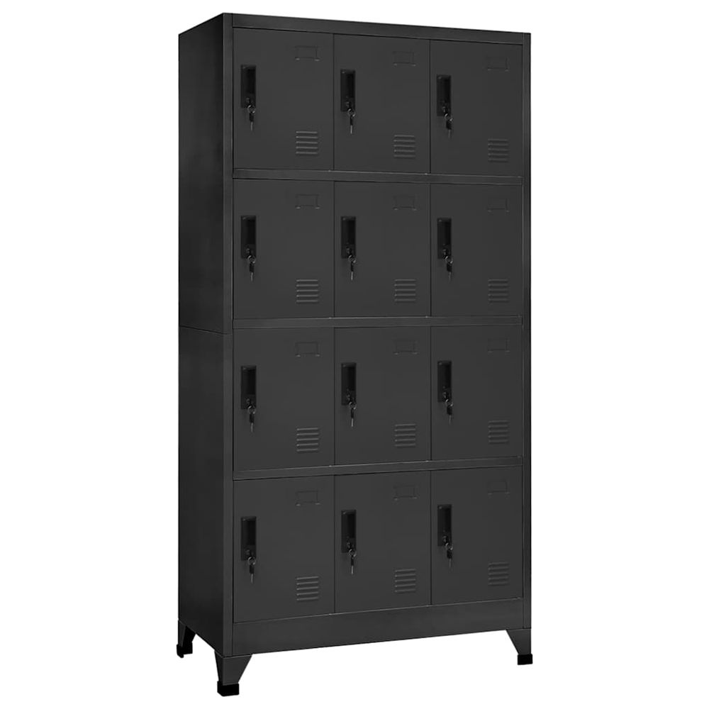 Armoire à casiers anthracite 90x45x180 cm acier