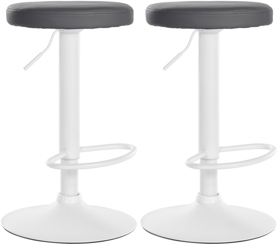 Lot de 2 tabourets de bar ponte simili cuir blanc