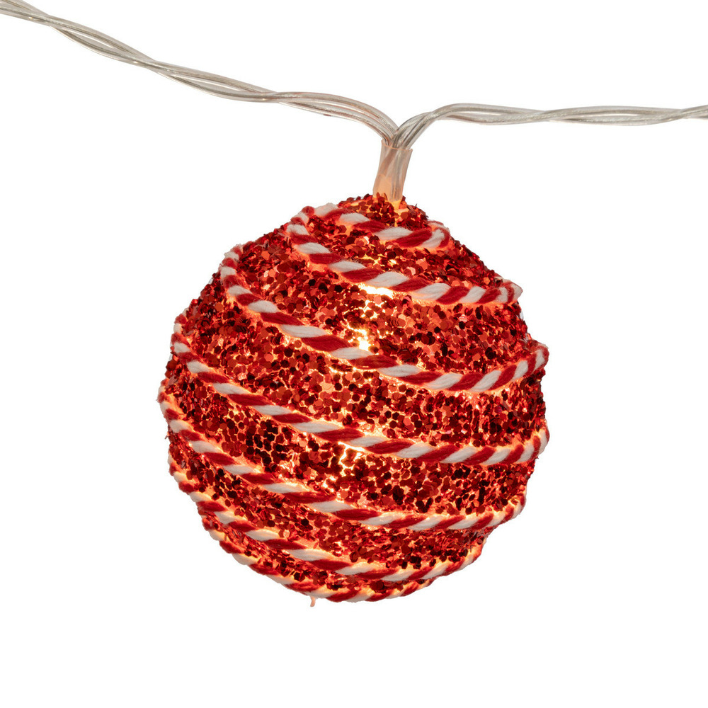 Guirlande lumineuse intérieur boules strass 10 led blanc chaud l 165 cm