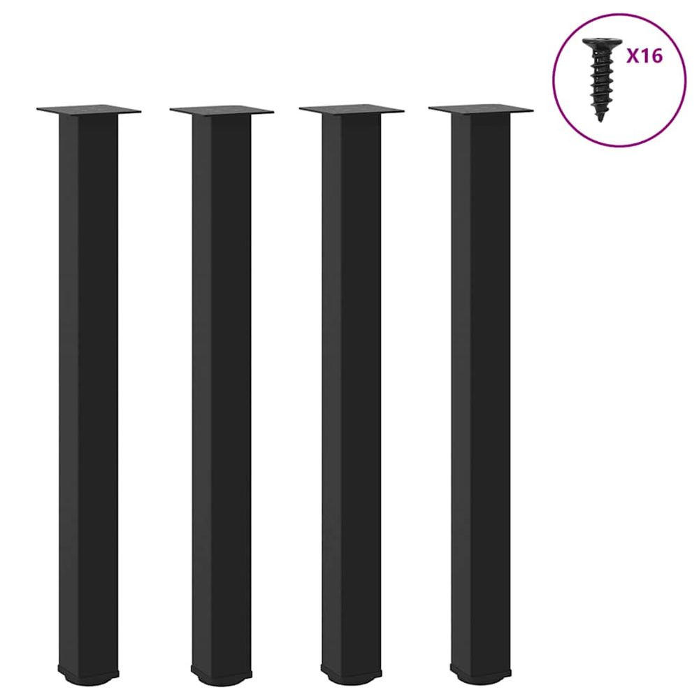 Pieds de table de bar 4 pièces noir 90-92 cm acier