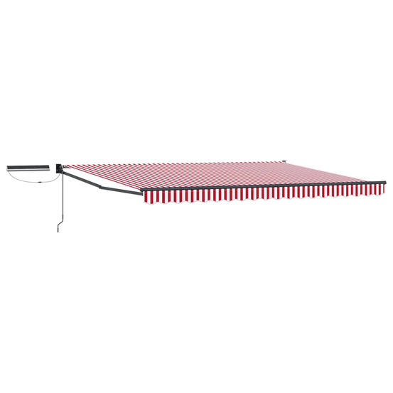 Auvent rétractable électrique rouge et blanc 4 × 3 m