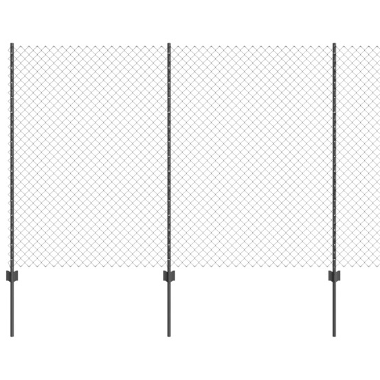 Clôture avec poteau gris 1,6 x 10 m acier et pvc