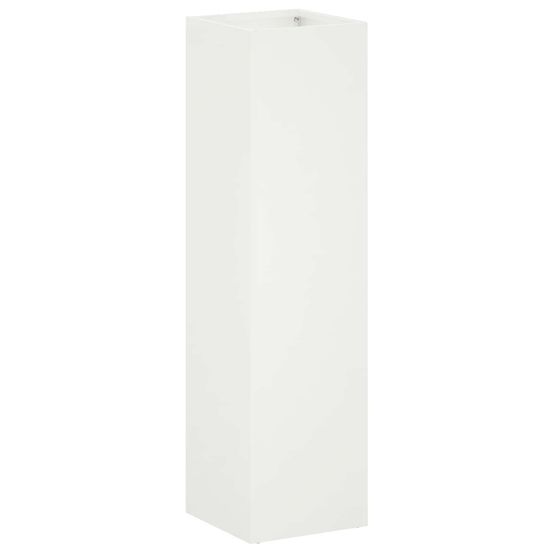 Cache-pot de jardin blanc 20 x 20 x 75 cm acier laminé à froid