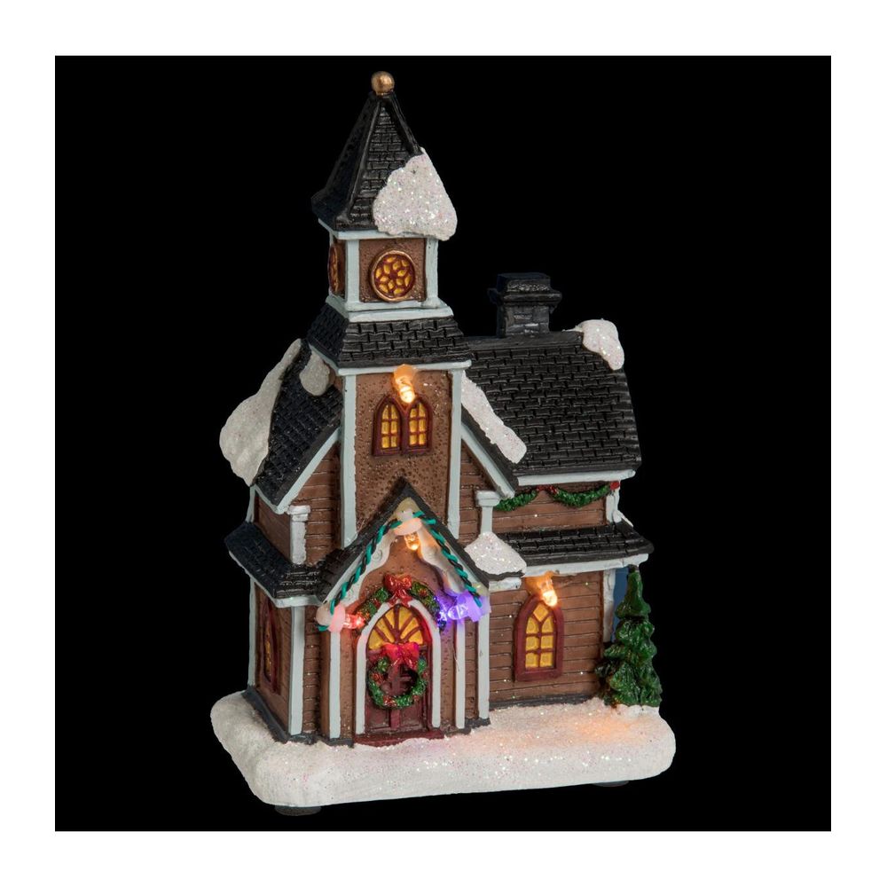 Village de noël lumineux scène de noël illuminée en ville