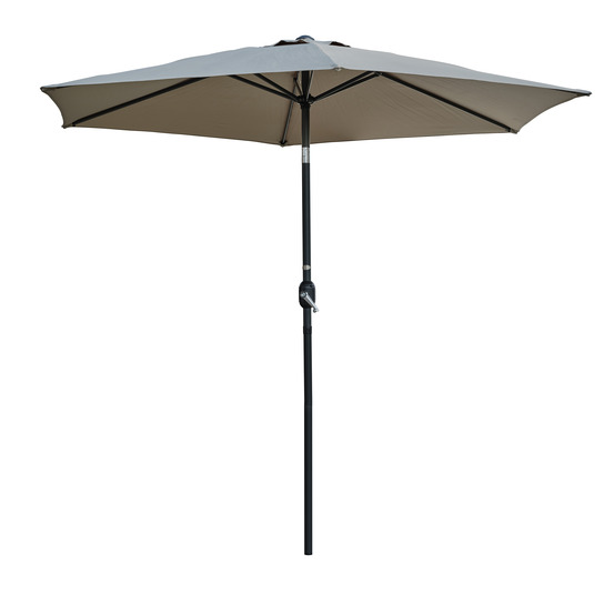 Parasol marbella à manivelle en aluminium gris anthracite et polyester kaki