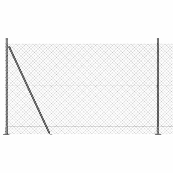Poteau de clôture. Gris 10 x 1,6 m (maillage 40 x 40 mm)