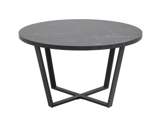 Aurora - table basse ronde - effet marbre noir - 77 cm
