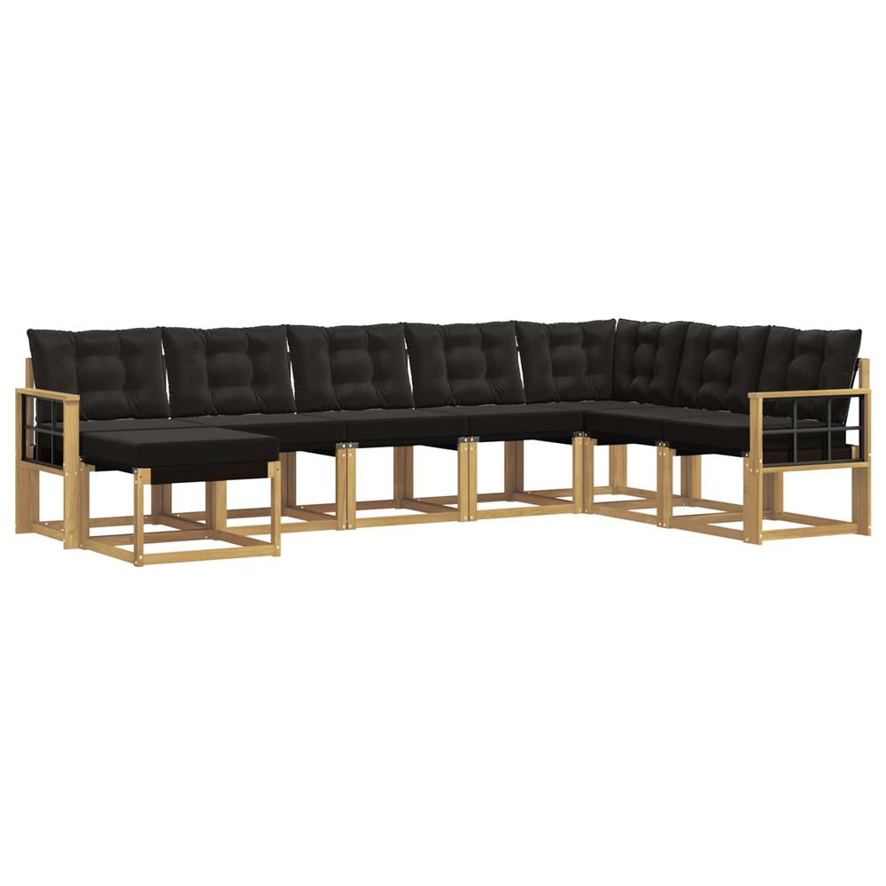 Ensemble de canapés d'extérieur 8 pc blanc et noir