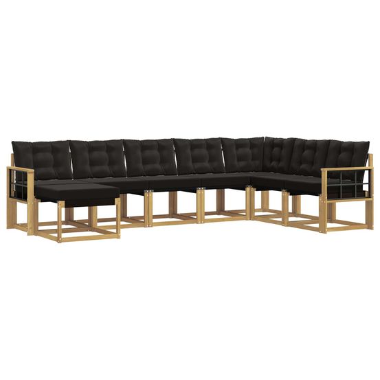 Ensemble de canapés d'extérieur 8 pc blanc et noir