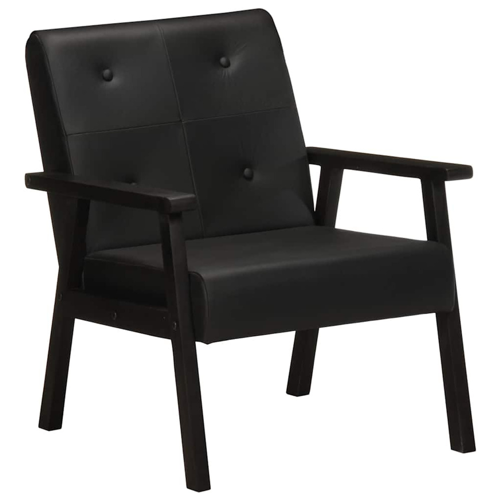 Fauteuil noir cuir véritable