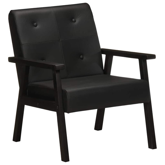 Fauteuil noir cuir véritable