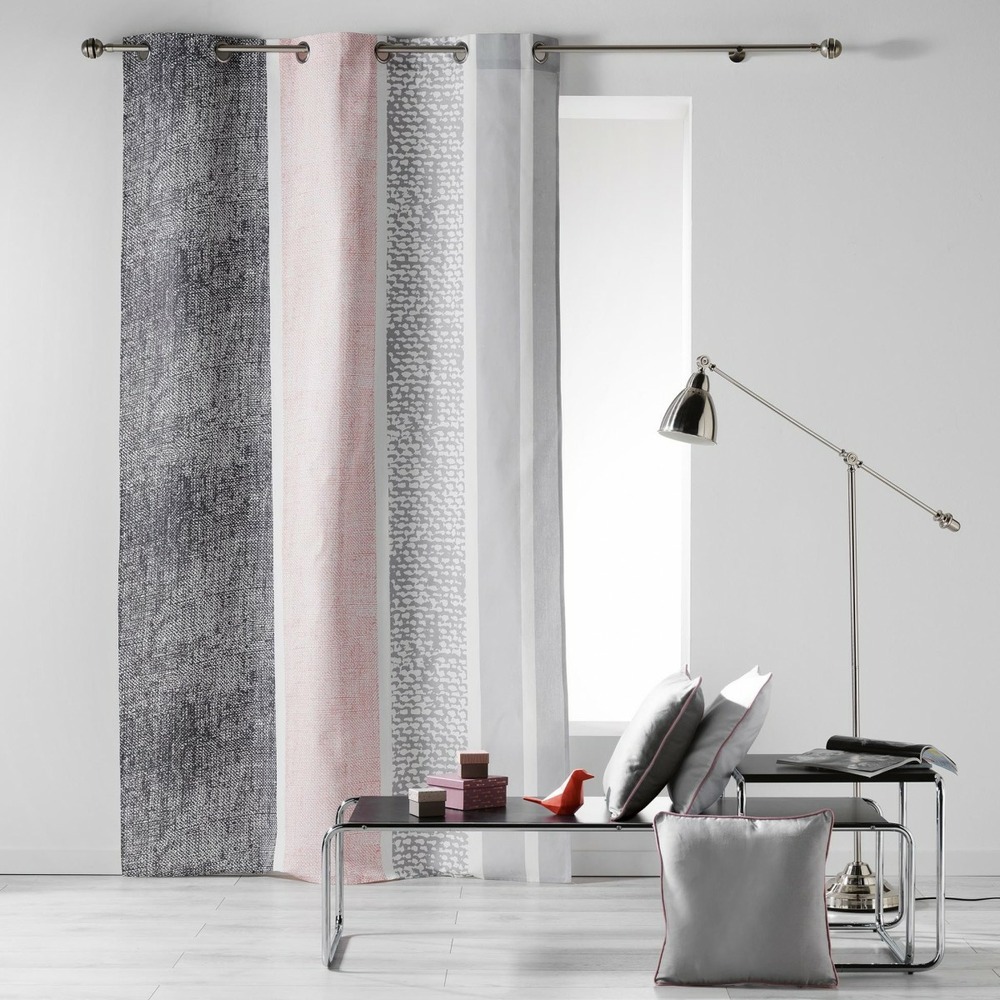 Rideau à oeillets 140 x 240 cm textilio rose