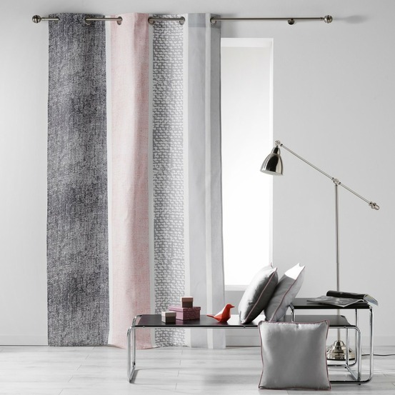 Rideau à oeillets 140 x 240 cm textilio rose