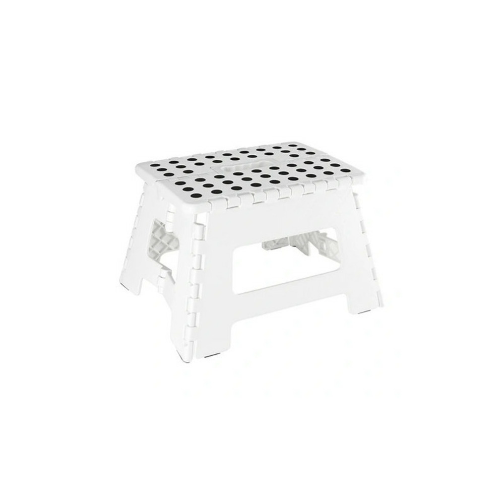 Blanc 31. 5 x 25. 5 x 22 cm marche pied pliant - résiste jusqu'à 150kg de charge