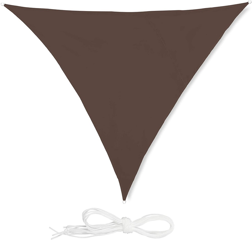 Voile d'ombrage triangle 3 x 3 x 3 m brun