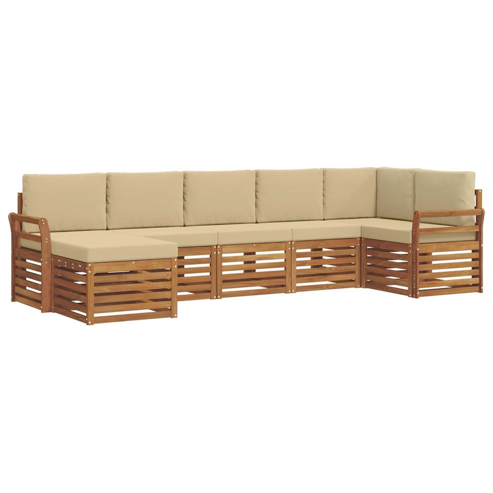 Ensemble de canapés d'extérieur 7 pc naturel et beige