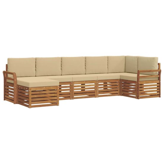 Ensemble de canapés d'extérieur 7 pc naturel et beige